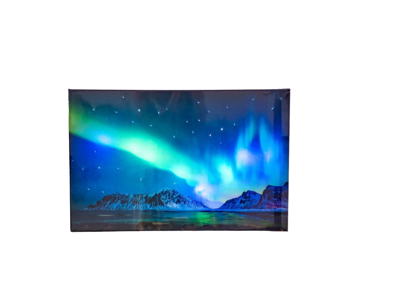 фото Светящееся панно северное сияние, 9-10 led-огней, 25-30 оптоволоконных выходов, 38x58 см kaemingk
