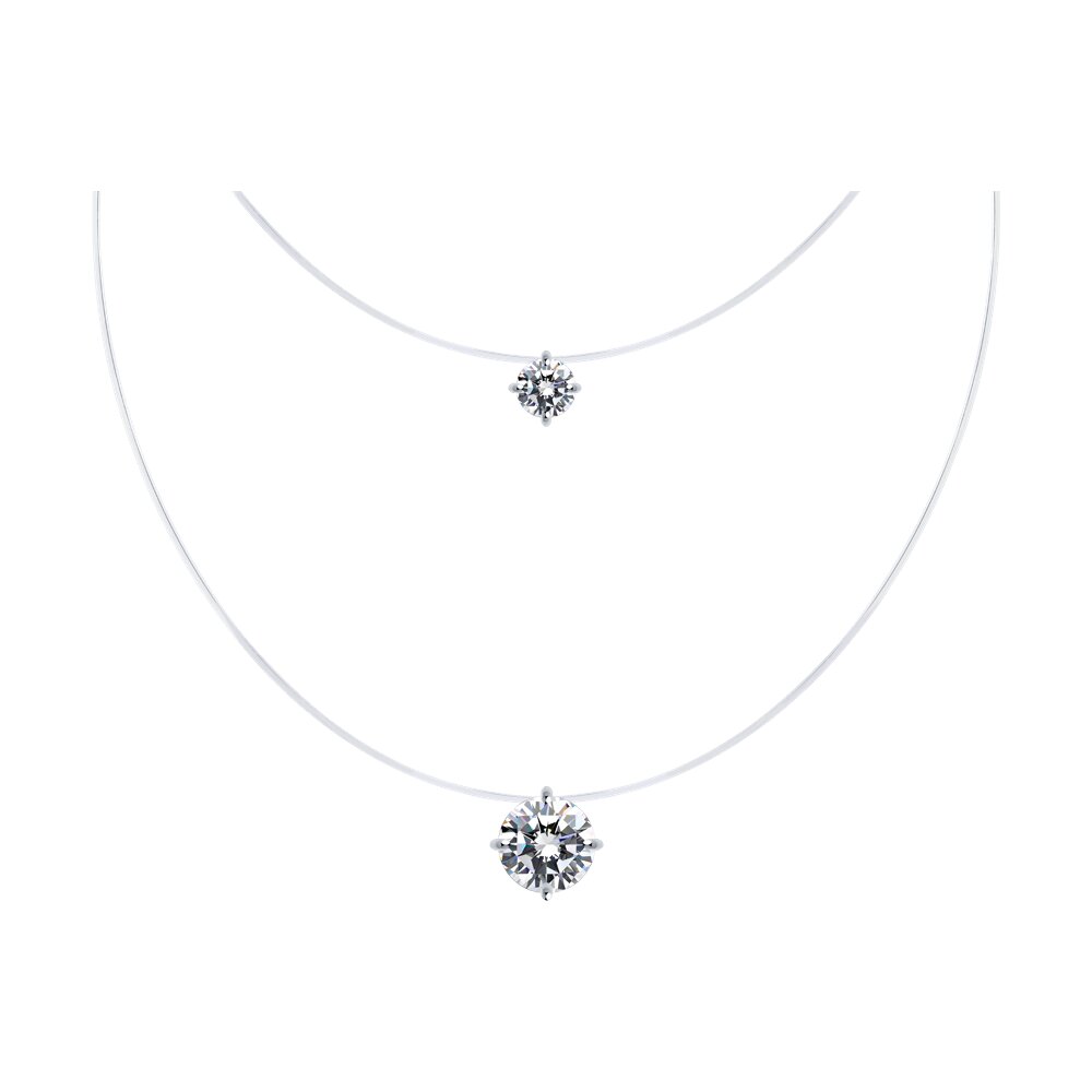 

Колье из серебра 38 см SOKOLOV 94070756, фианит, 94070756