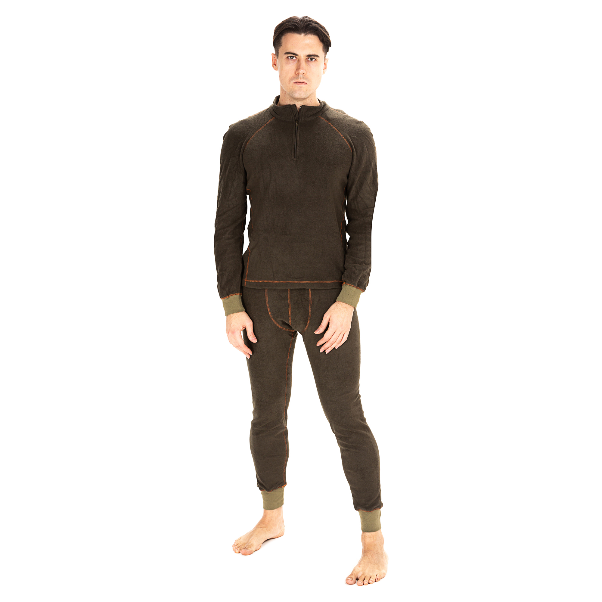 фото Термобелье флисовое huntsman thermoline zip фактурное, хаки, 3xl, рост 188