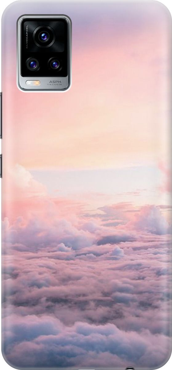 

Силиконовый чехол на Vivo V20 "Высоко над облаками", Фиолетовый;розовый, 159669