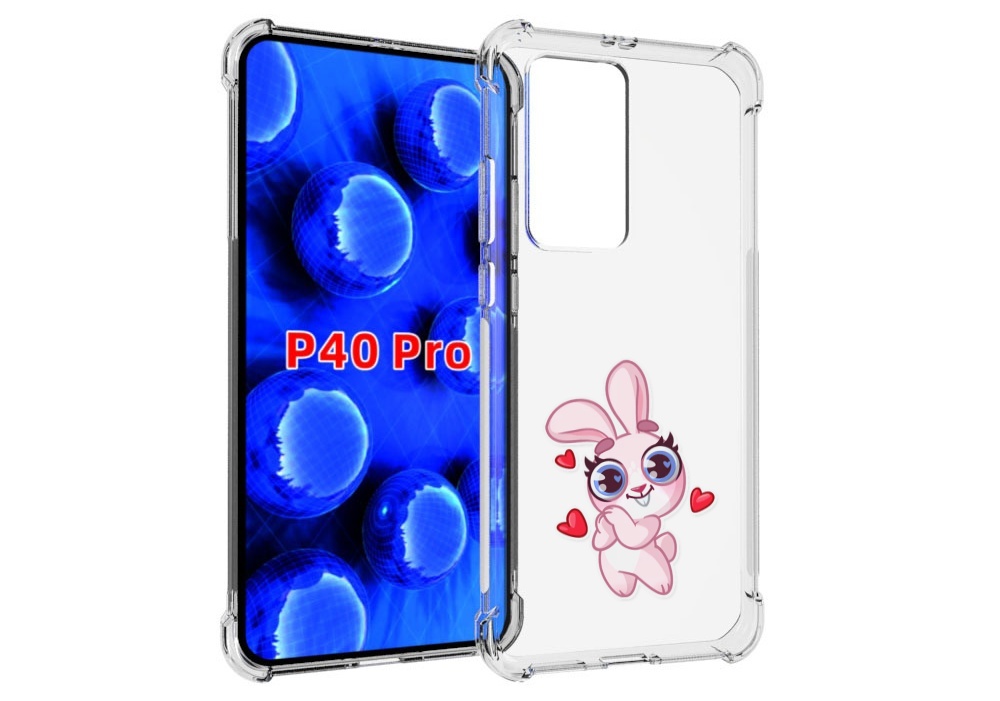 

Чехол MyPads розовый-зайченок для Huawei P40 Pro противоударный, Прозрачный, Tocco