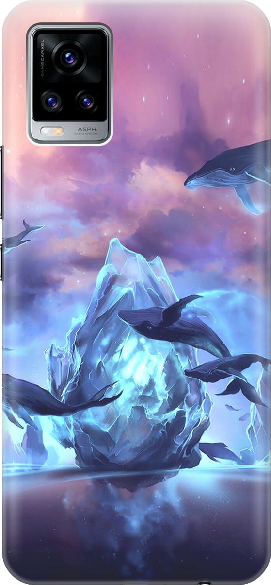 

Силиконовый чехол на Vivo V20 "Фантазия кита", Голубой;синий, 159671