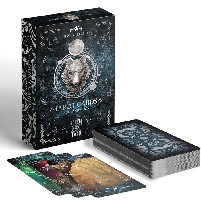 

Карты Таро «Moon and Wolf», 78 карт, 16+, Черный