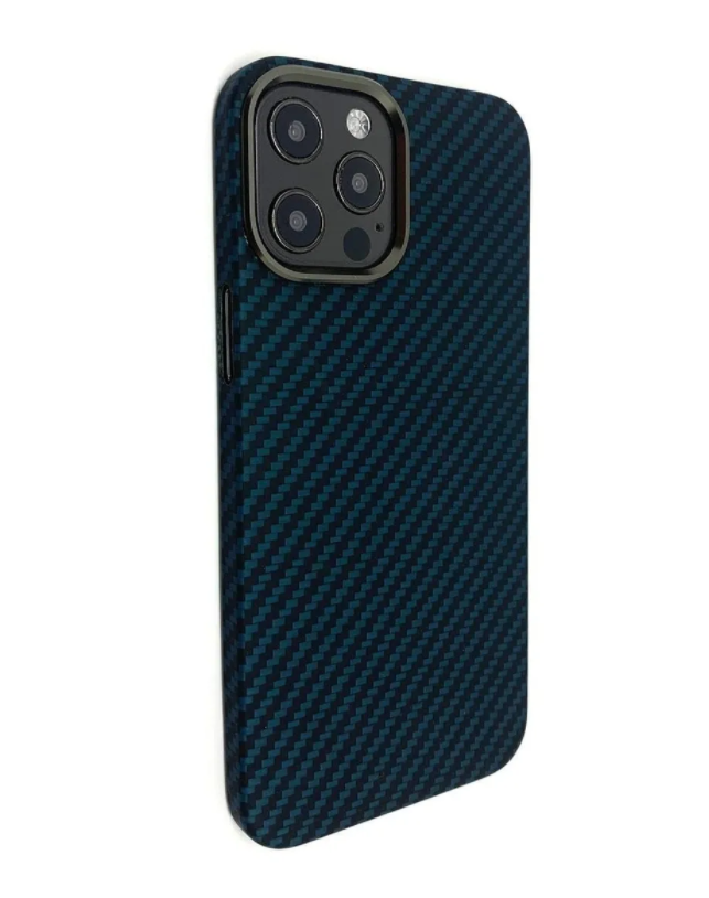 фото Чехол-накладка k-doo kevlar case для iphone 12/12 pro карбоновый, черно-синий в полоску