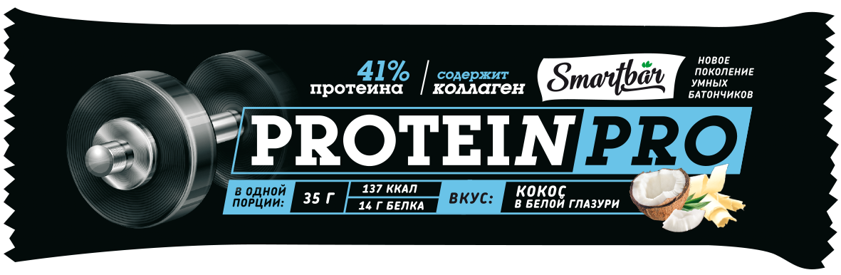 фото Батончик smartbar protein pro протеиновый кокос 35 г