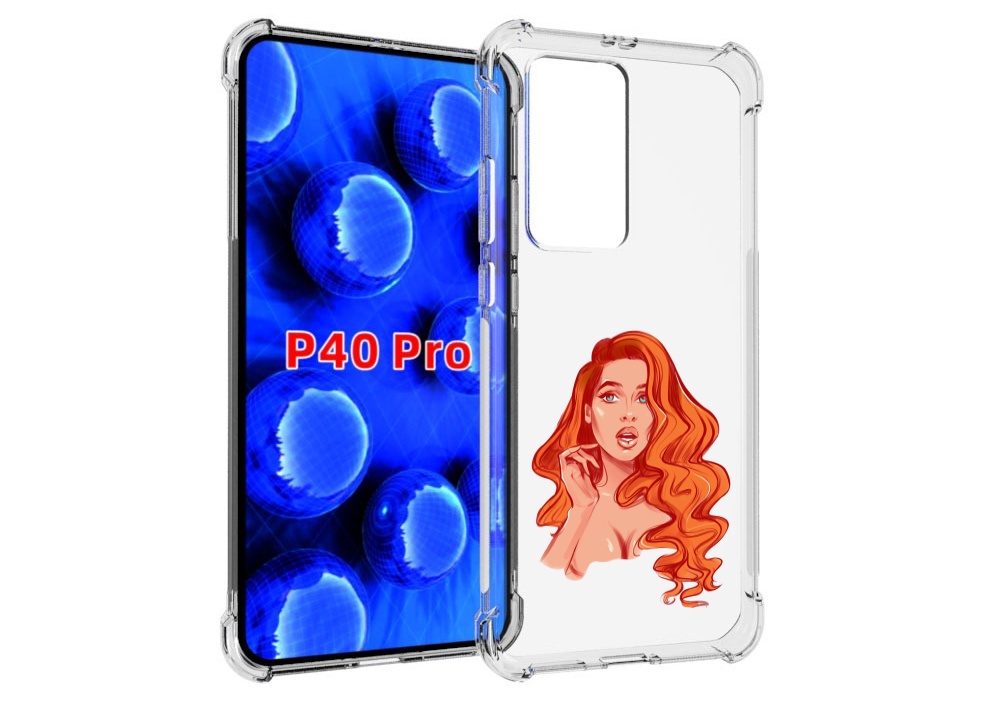 

Чехол MyPads рыжая-девушка-модельной-внешности женский для Huawei P40 Pro противоударный, Прозрачный, Tocco
