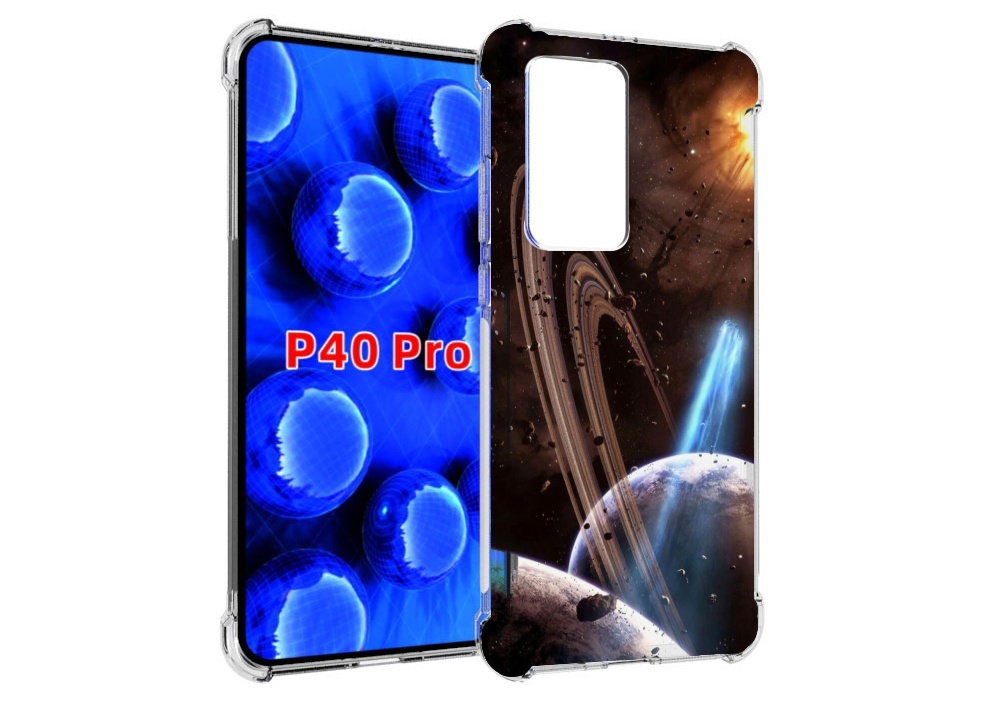 

Чехол MyPads сатурн в космосе для Huawei P40 Pro противоударный, Прозрачный, Tocco