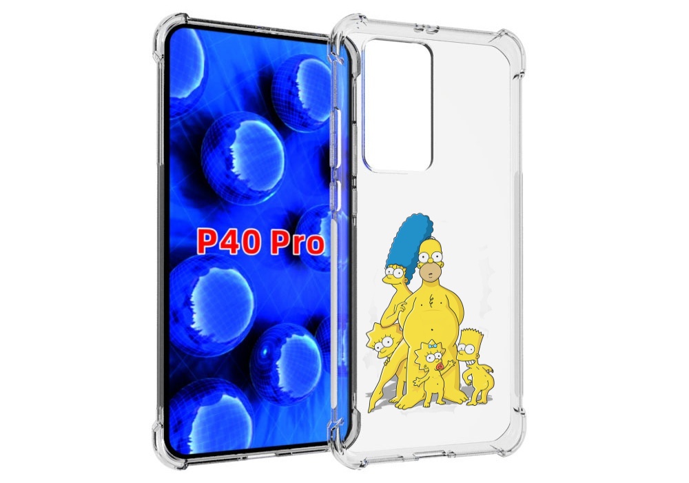 

Чехол MyPads семья-симпсонов для Huawei P40 Pro противоударный, Прозрачный, Tocco