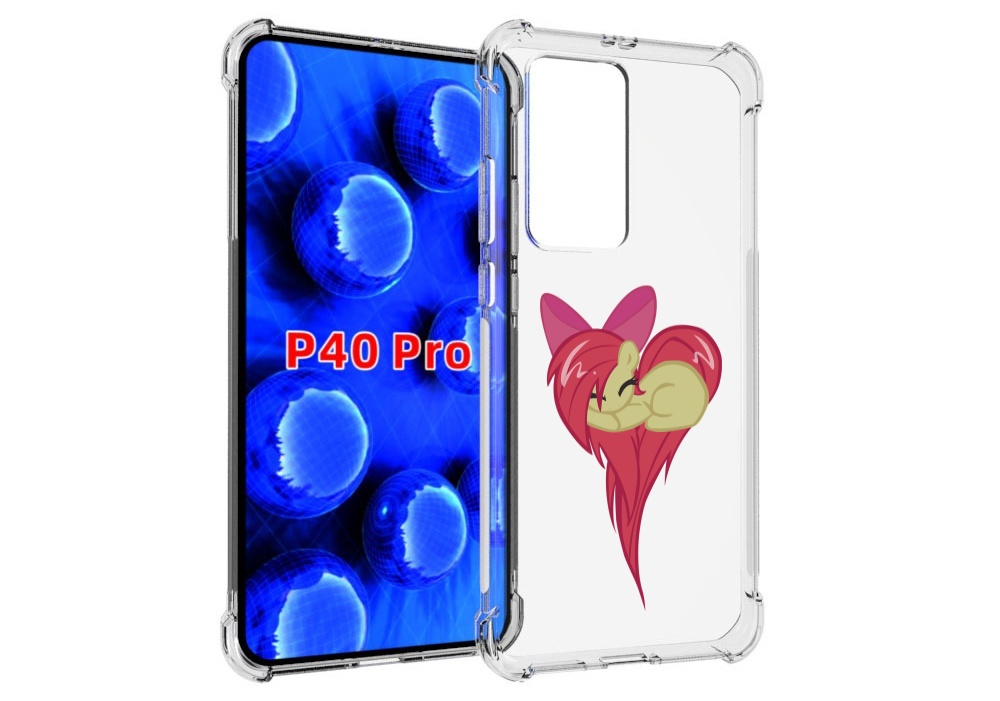 Чехол MyPads сердце-из-пони для Huawei P40 Pro противоударный