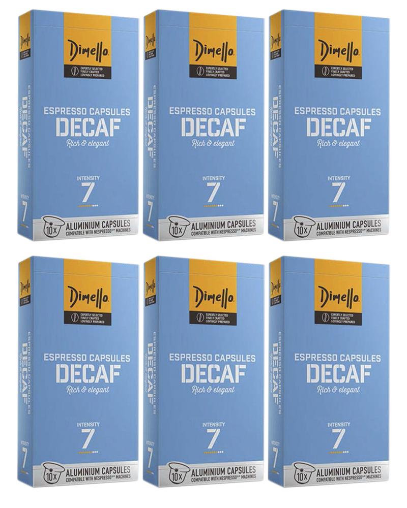 Кофе в капсулах Dimello без кофеина Decaf, 6 шт по 10 капсул