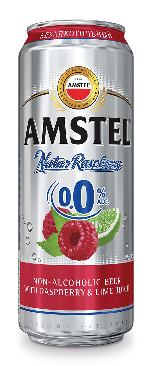 Пивной напиток Amstel Natur Raspberry & Lime безалкогольный 0,43 л