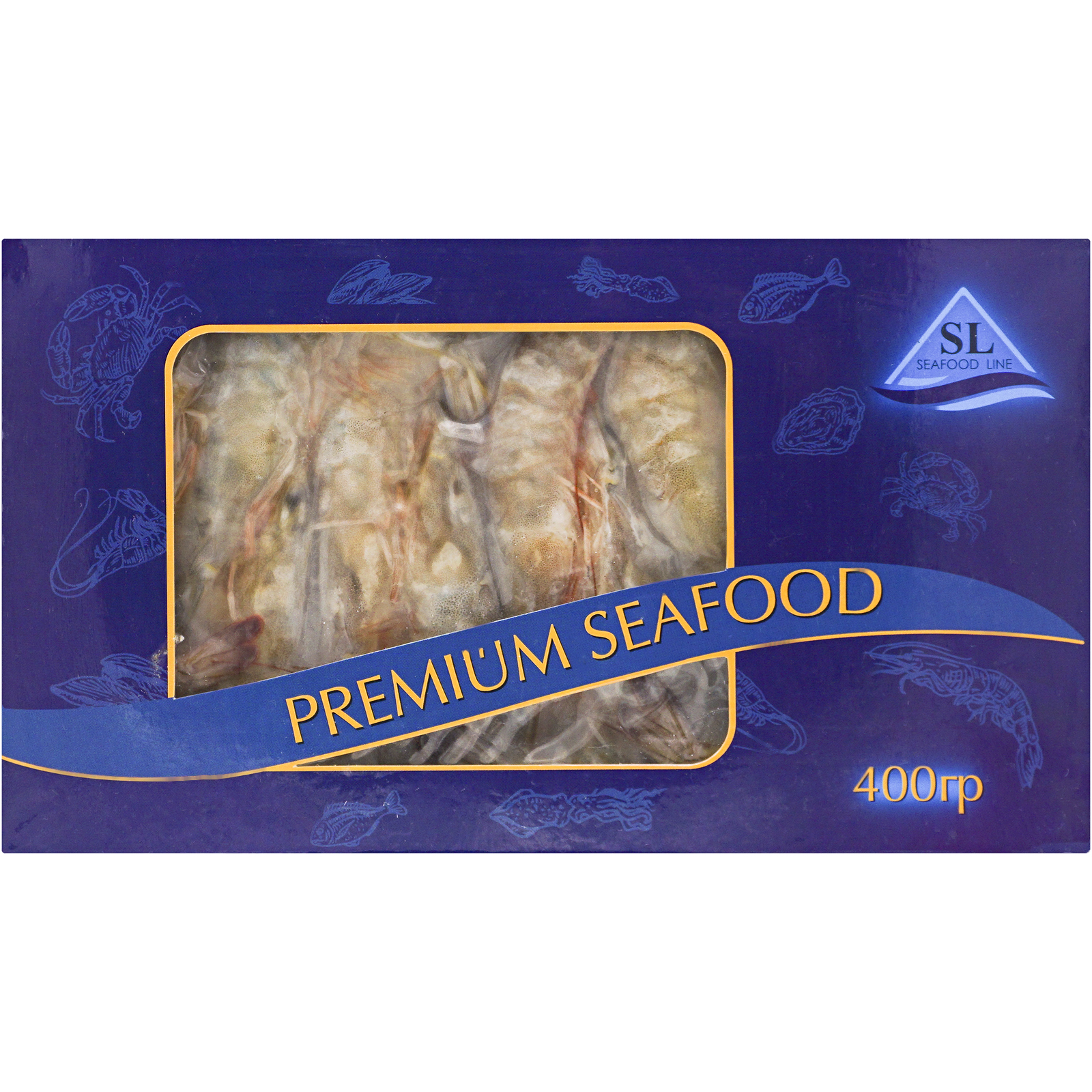 Креветки Seafood Line, замороженные, без заправки, 400 гр