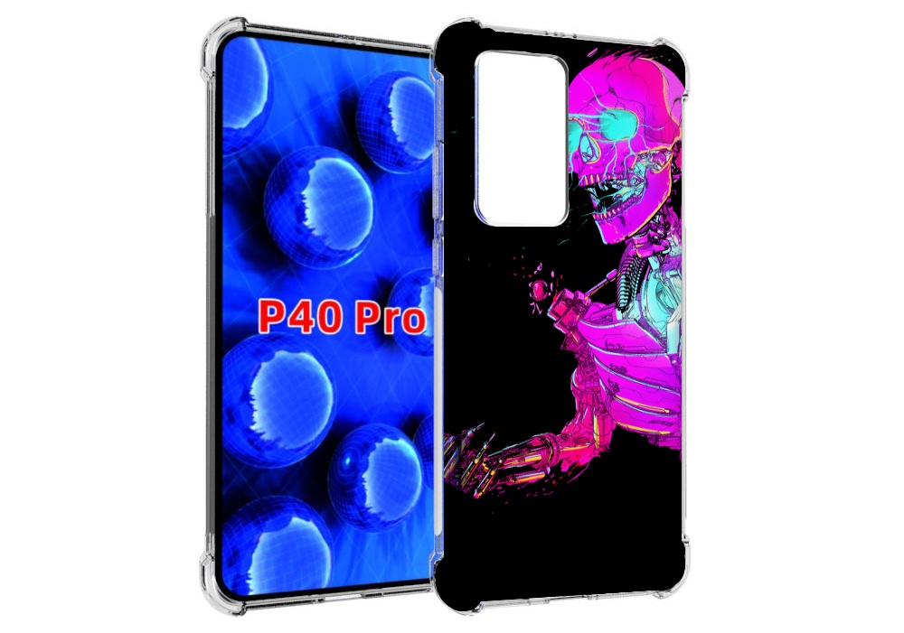 

Чехол MyPads скелет-робот-фиолетовый для Huawei P40 Pro противоударный, Прозрачный, Tocco