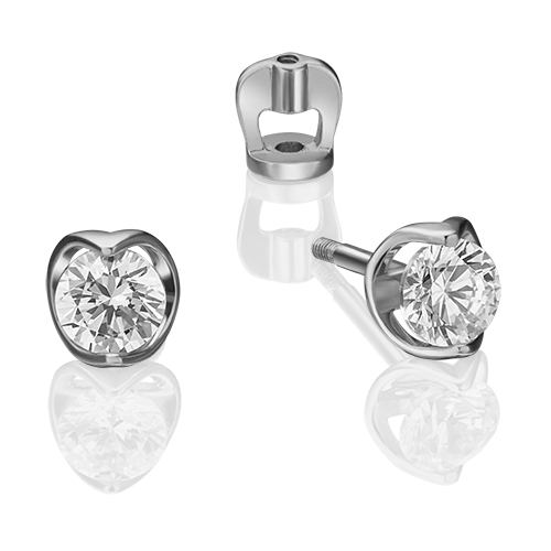 

Серьги-пусеты из белого золота с фианитом PLATINA jewelry 02-4560-00-501-1120-38, 02-4560-00-501-1120-38