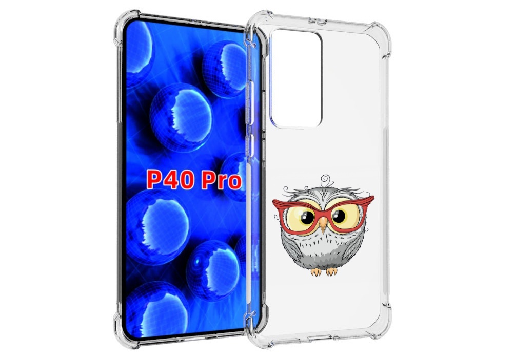 Чехол MyPads сова-в-красных-очках для Huawei P40 Pro противоударный
