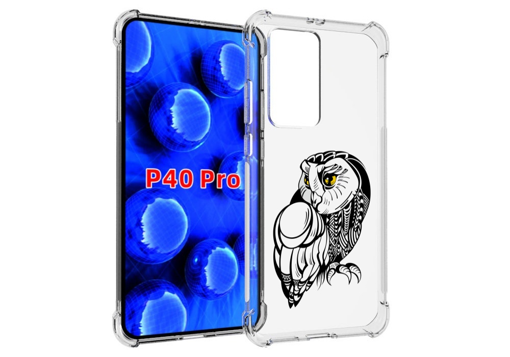 

Чехол MyPads сова-красотка для Huawei P40 Pro противоударный, Прозрачный, Tocco