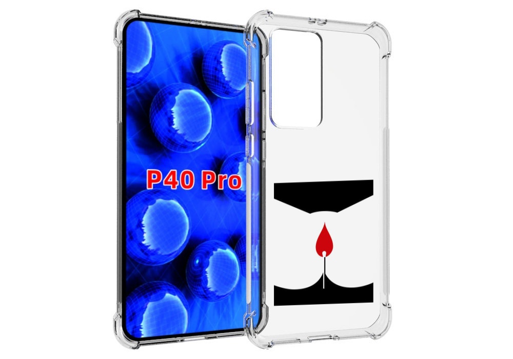 

Чехол MyPads спичка горит для Huawei P40 Pro противоударный, Прозрачный, Tocco