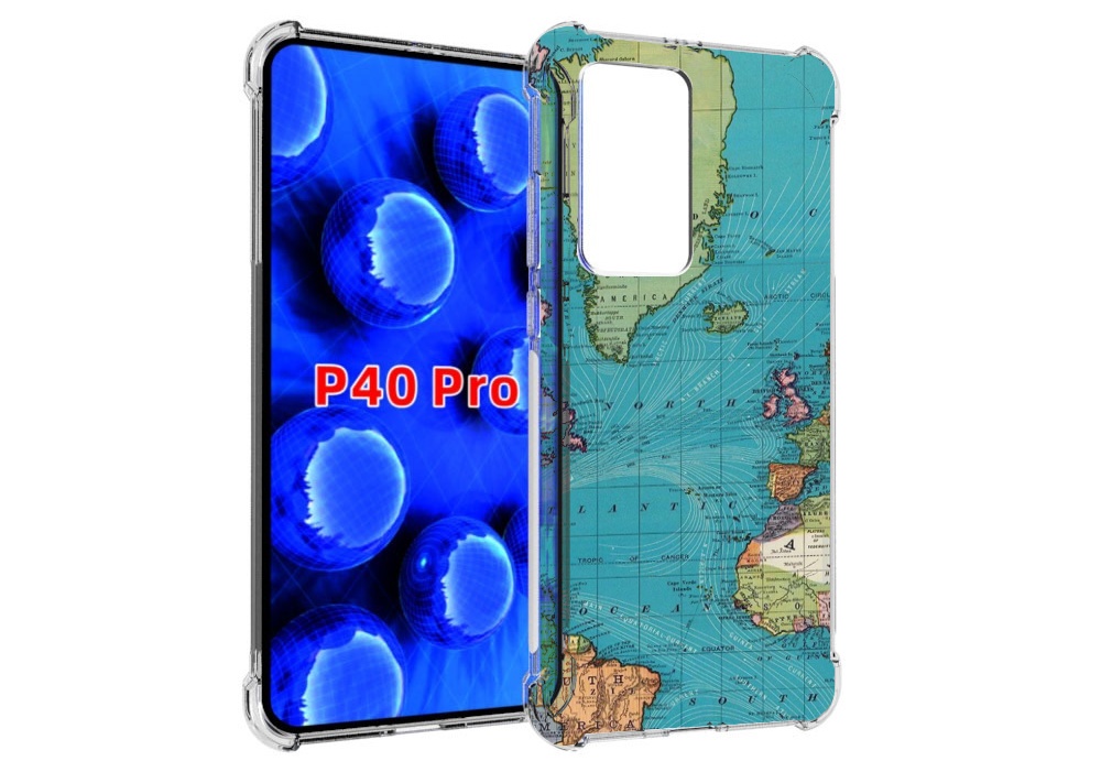 

Чехол MyPads старая карта земли для Huawei P40 Pro противоударный, Прозрачный, Tocco