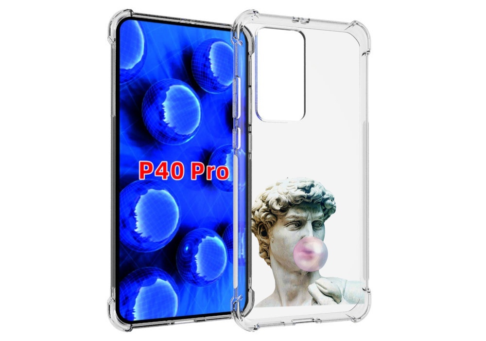 

Чехол MyPads статуя-с-жвачкой для Huawei P40 Pro противоударный, Прозрачный, Tocco