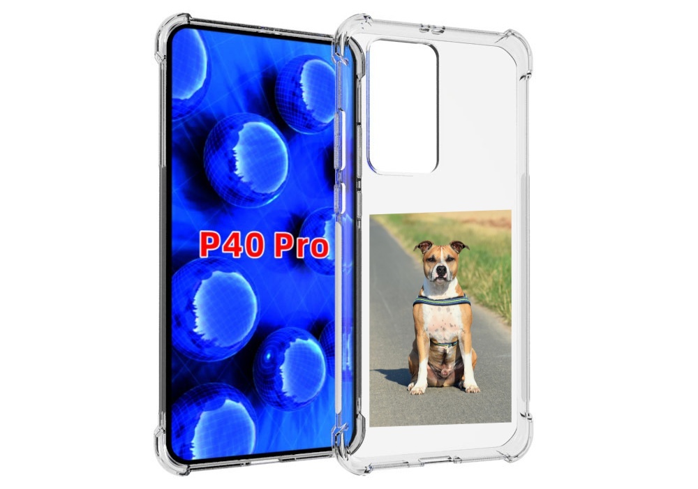 Чехол MyPads стаффорд терьер для Huawei P40 Pro противоударный