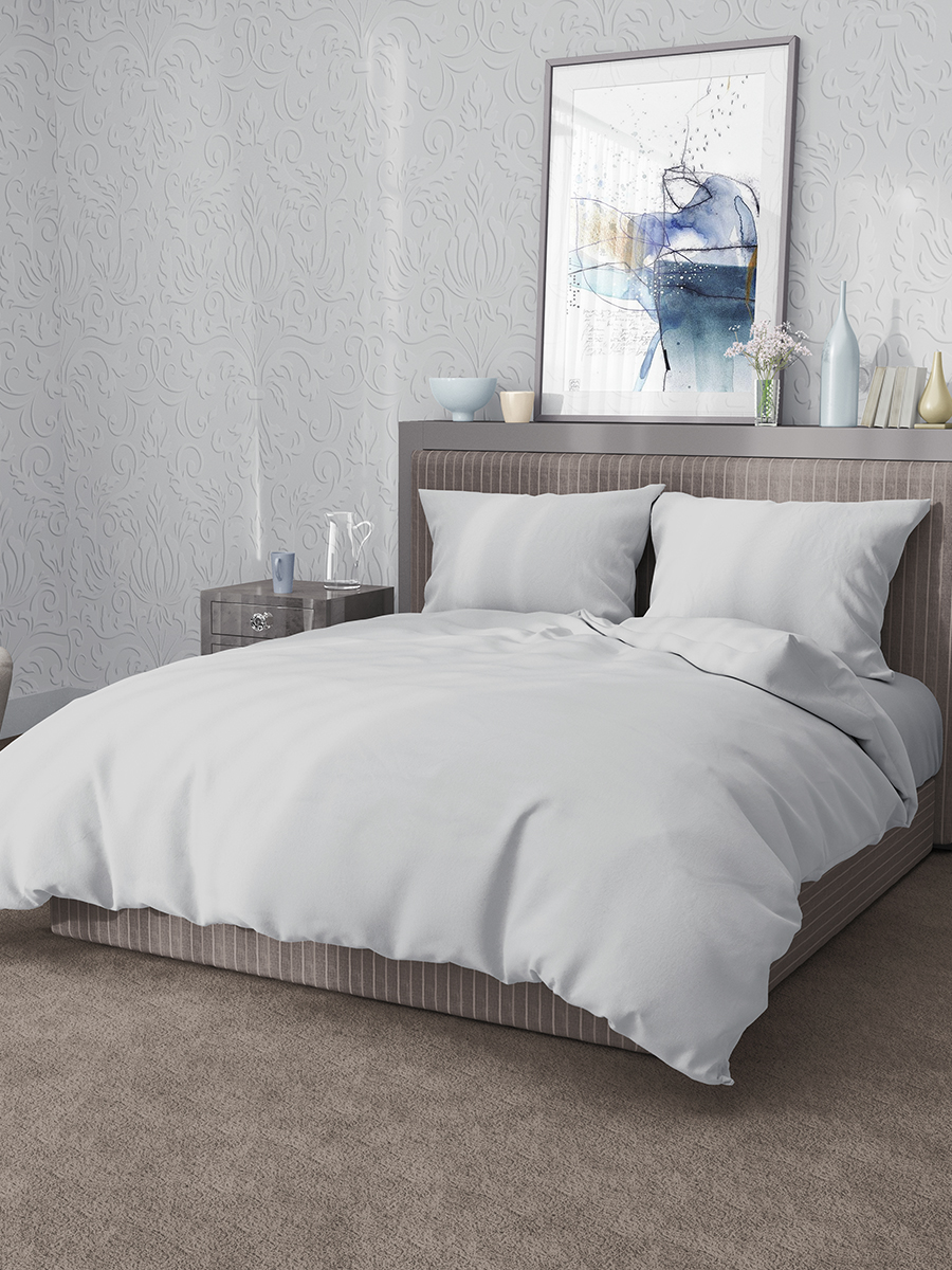 Комплект постельного белья Tessolo Home 2-спальное твил-сатин, серый