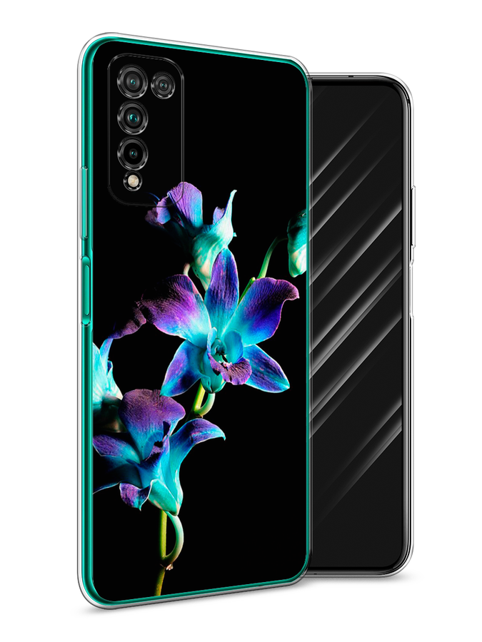 

Чехол Awog на Honor 10X Lite "Синий цветок на черном", Черный;голубой;синий, 6104650-8