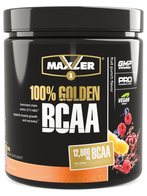 Maxler 100% Golden BCAA 210 г, fruit punch