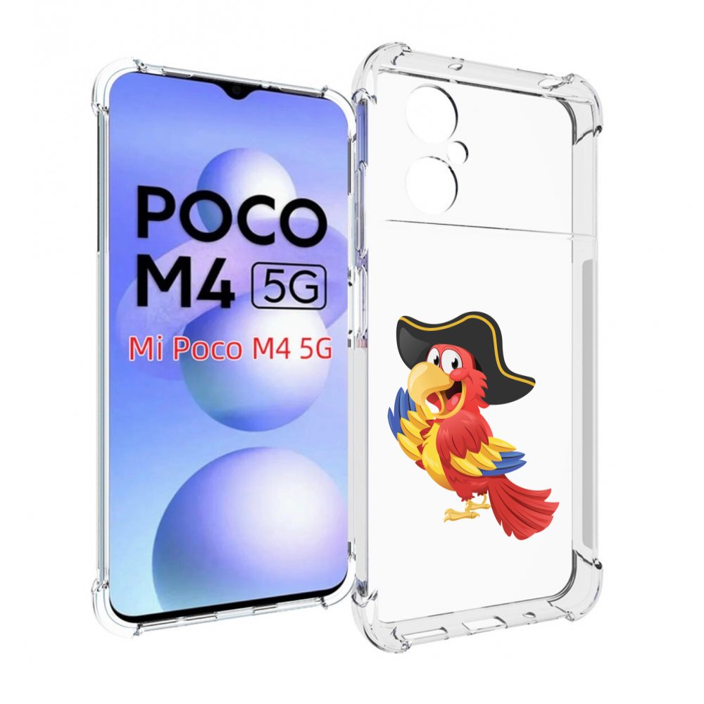 

Чехол MyPads попугай-пират для Xiaomi Poco M4 5G, Прозрачный, Tocco