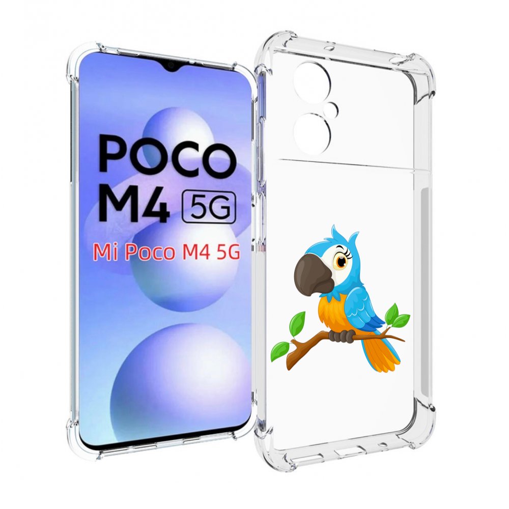 

Чехол MyPads попугайчик детский для Xiaomi Poco M4 5G, Прозрачный, Tocco
