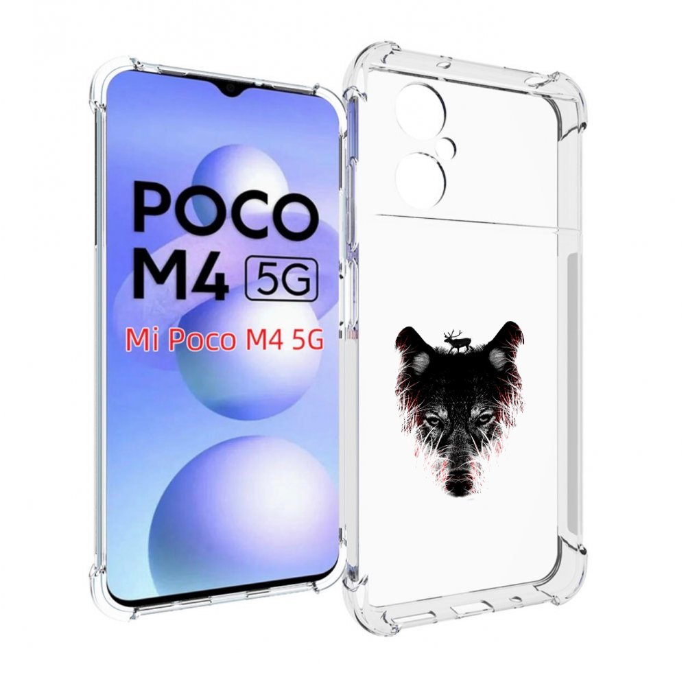 

Чехол MyPads волк в траве для Xiaomi Poco M4 5G, Прозрачный, Tocco