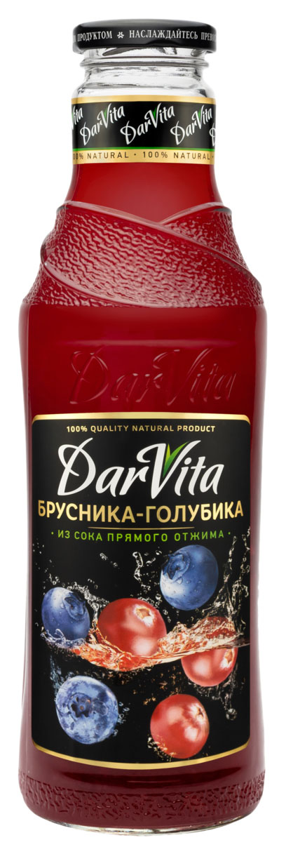 Морс DarVita, брусника, голубика, 0.75 л