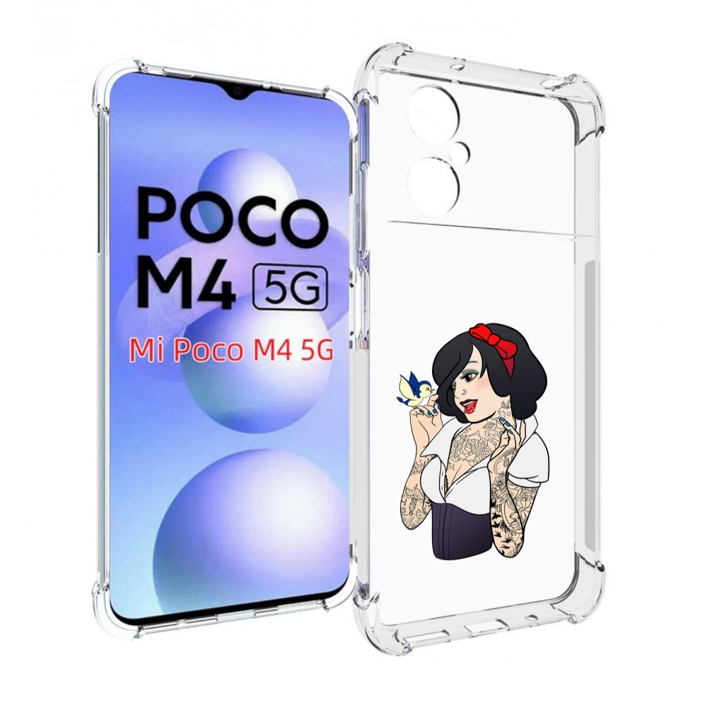 

Чехол MyPads принцесса-тату женский для Xiaomi Poco M4 5G, Прозрачный, Tocco