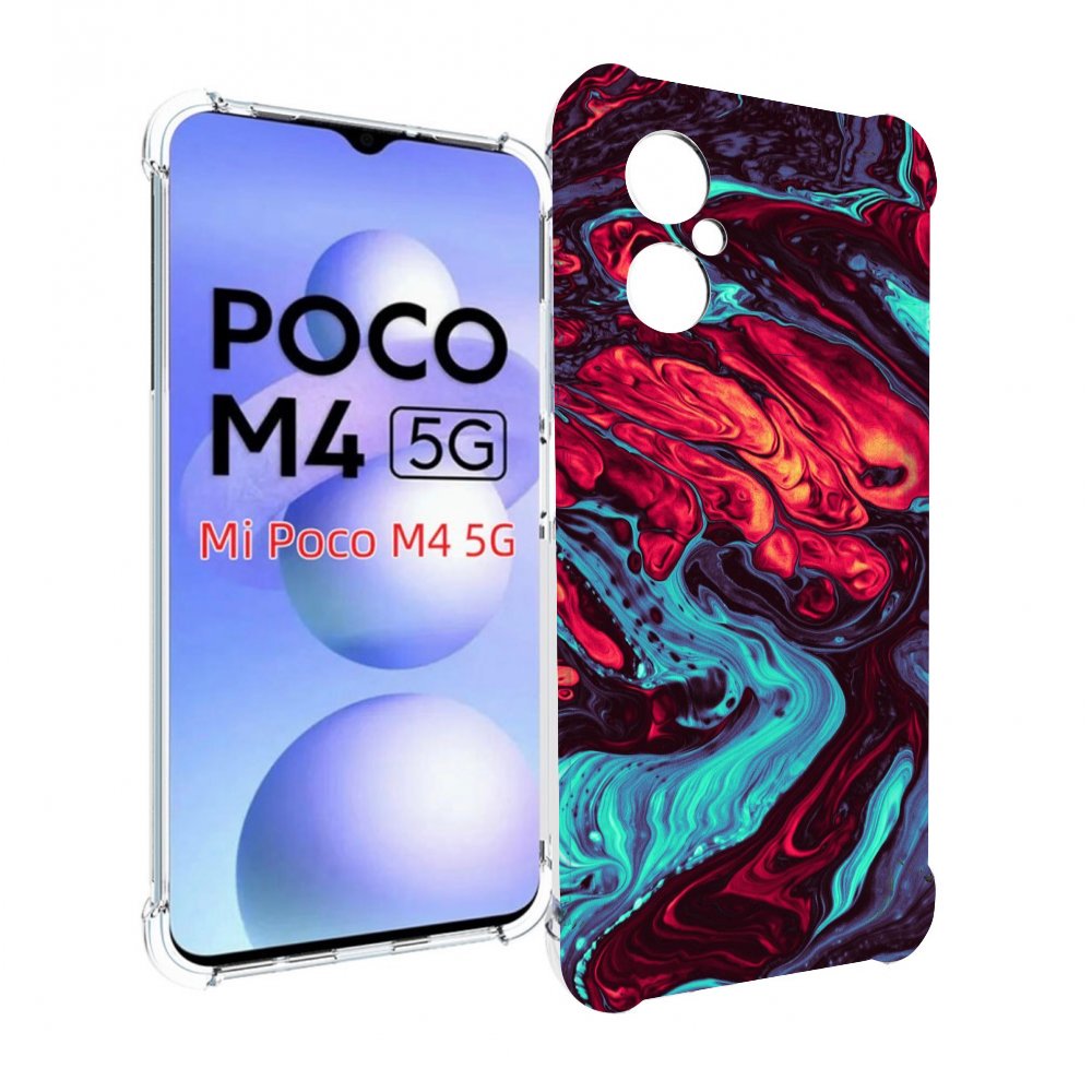 

Чехол MyPads разбавленная краска для Xiaomi Poco M4 5G, Прозрачный, Tocco