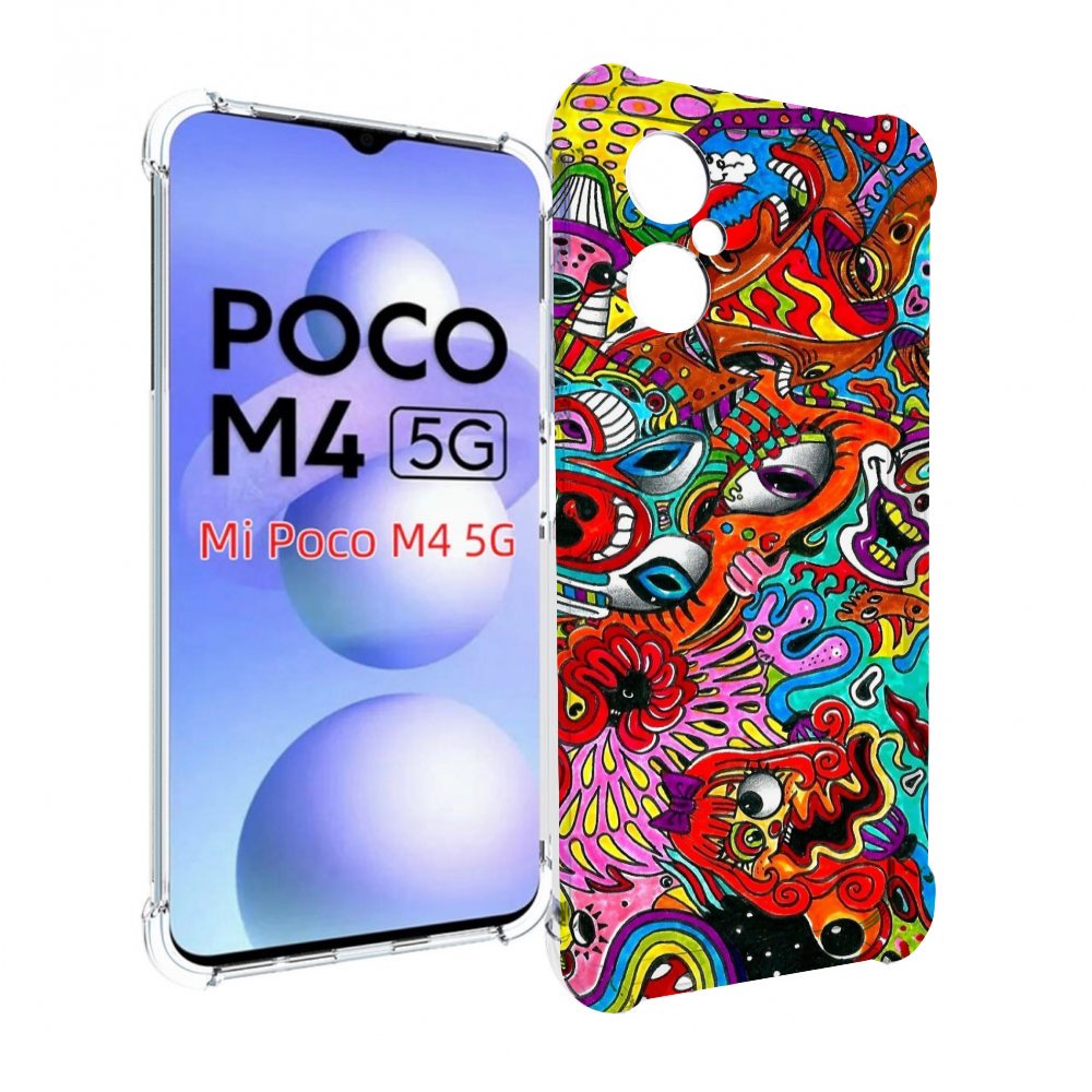 

Чехол MyPads разные абстракции яркие для Xiaomi Poco M4 5G, Прозрачный, Tocco