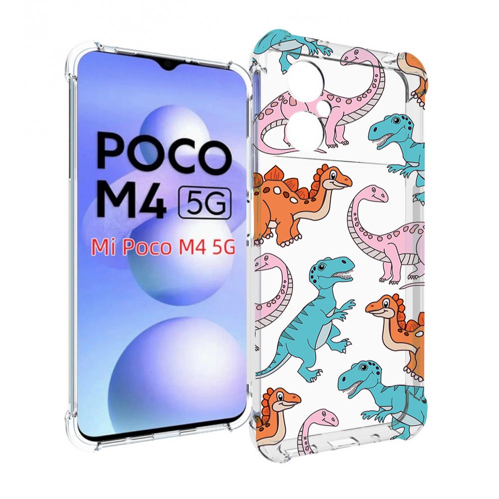 

Чехол MyPads разные-динозаврики для Xiaomi Poco M4 5G, Прозрачный, Tocco