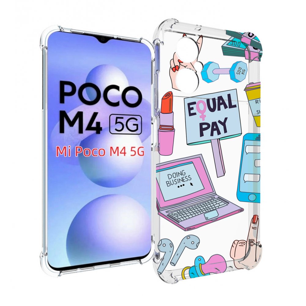 

Чехол MyPads разные-штучки для Xiaomi Poco M4 5G, Прозрачный, Tocco