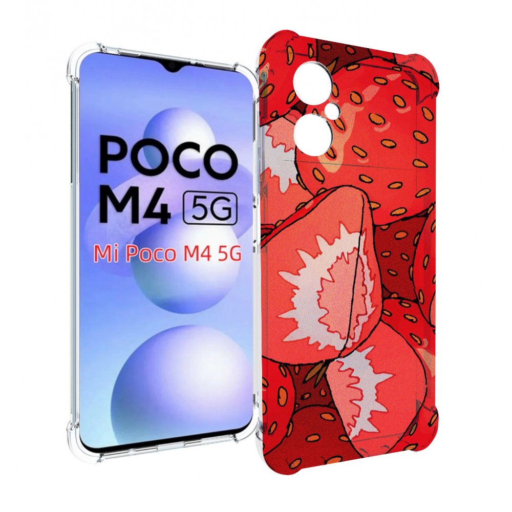 

Чехол MyPads рисованная-клубника для Xiaomi Poco M4 5G, Прозрачный, Tocco