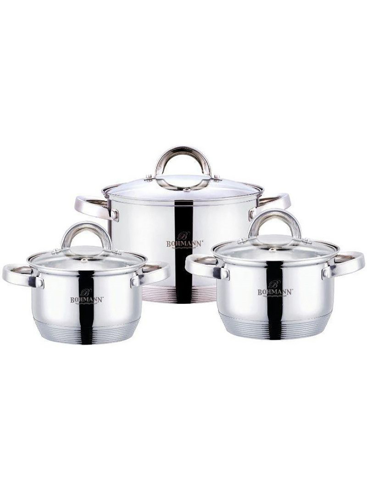 

Набор посуды из нержавеющей стали Bella Cucina, 3 предмета, 2142-BC, Серебристый
