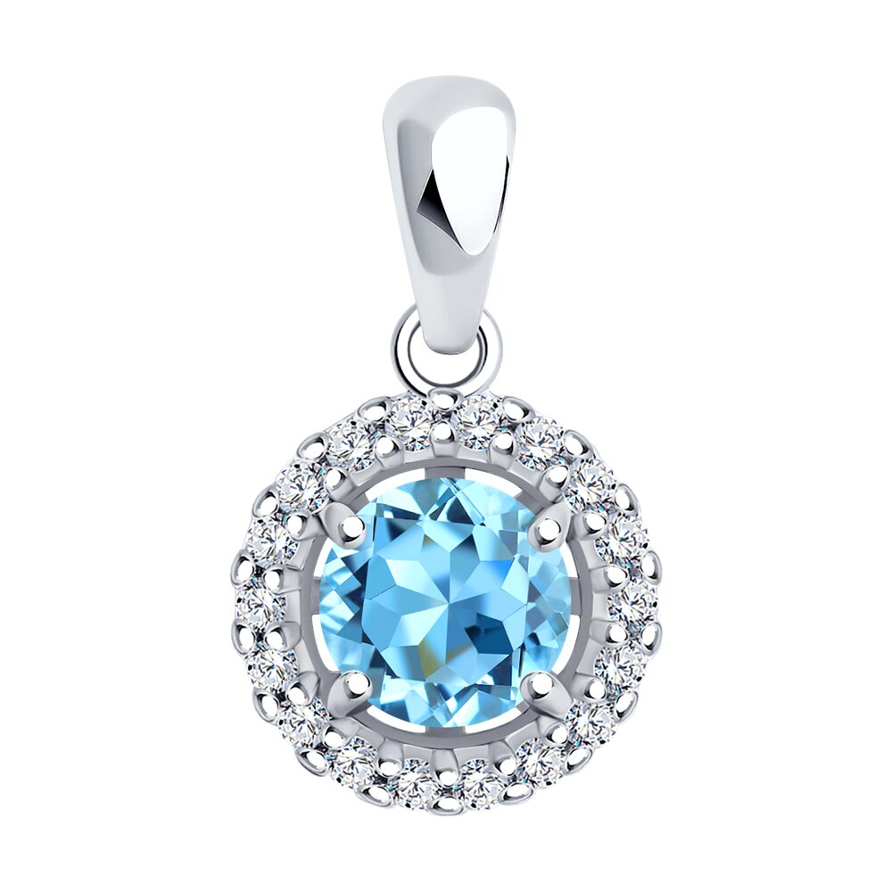 

Кулон из серебра SOKOLOV 92030756, фианит/топаз, 92030756