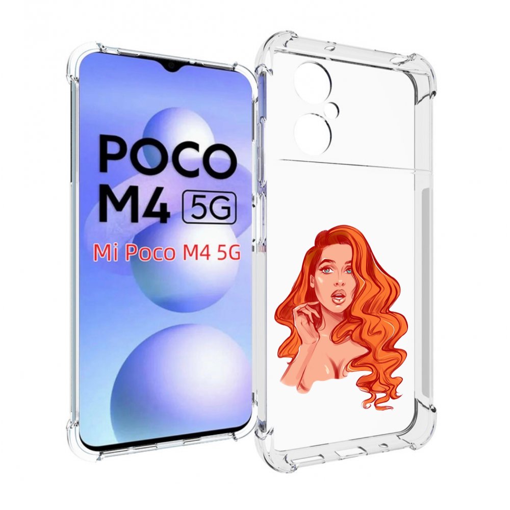

Чехол MyPads рыжая-девушка-модельной-внешности женский для Xiaomi Poco M4 5G, Прозрачный, Tocco