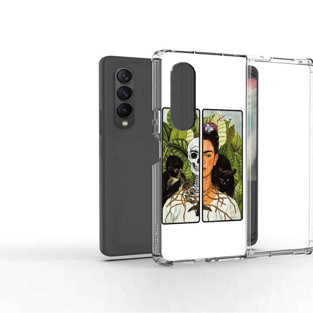 

Чехол MyPads Tocco для Samsung Galaxy Z Fold2 сдвоенная картинка девушка скелет, Прозрачный, Tocco