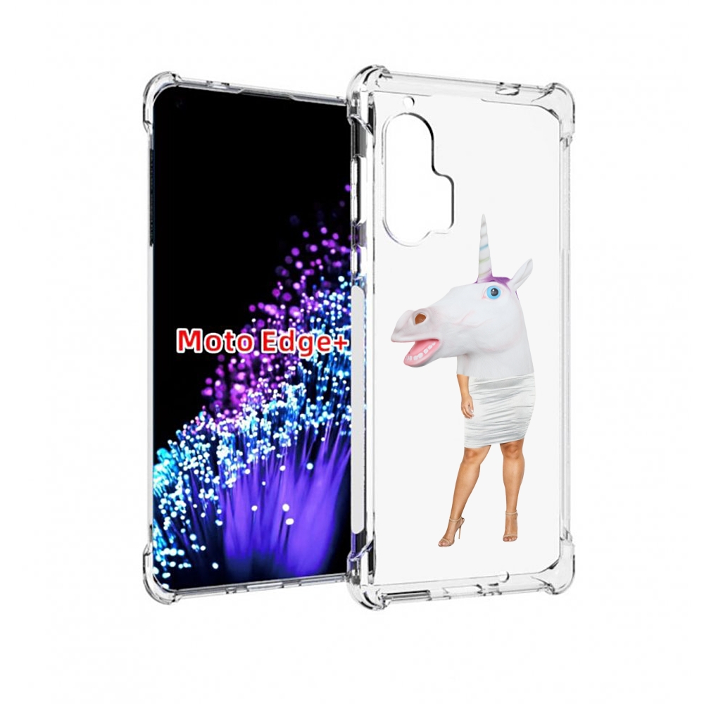 

Чехол MyPads голова-единорога для Motorola Edge+ Plus, Прозрачный, Tocco