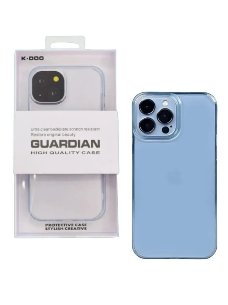 Чехол-накладка K-Doo Guardian Case для iPhone 13 силиконовый, прозрачно-голубой