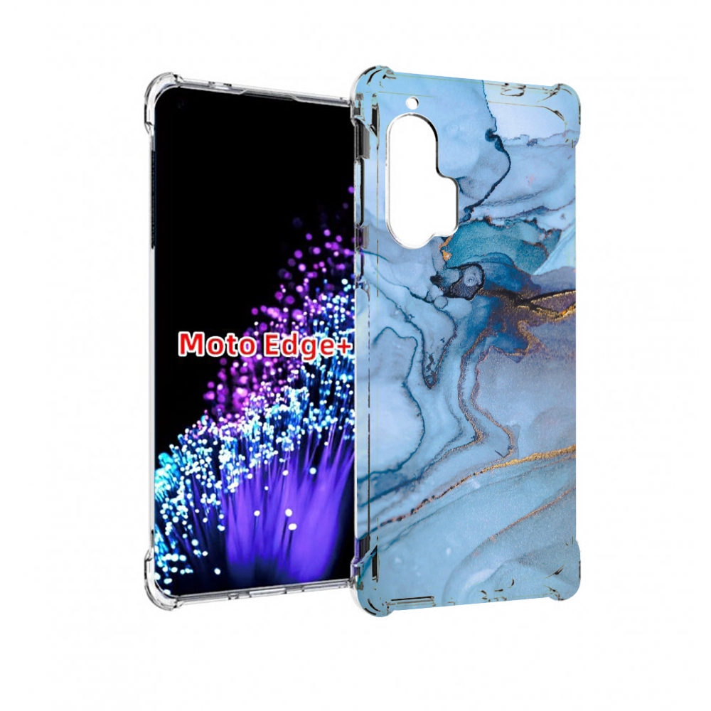 

Чехол MyPads голубой мрамор для Motorola Edge+ Plus, Прозрачный, Tocco