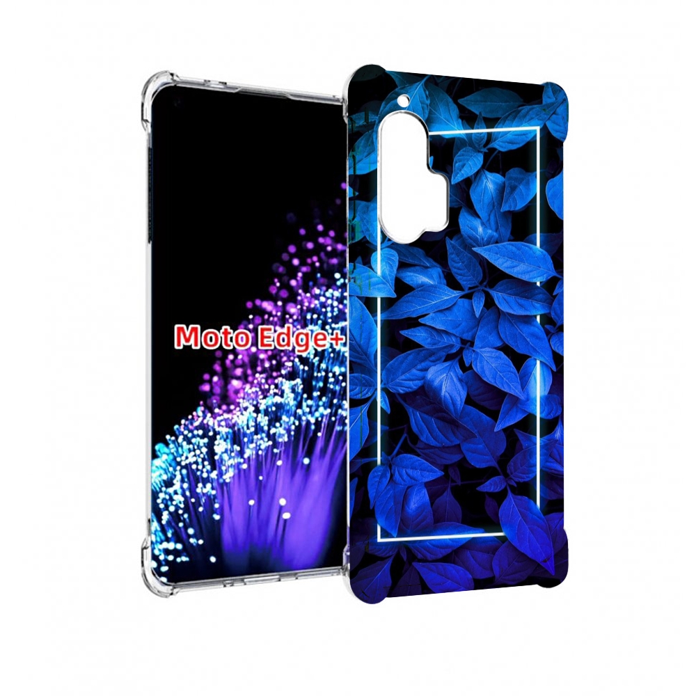 

Чехол MyPads голубые цветочки неон для Motorola Edge+ Plus, Прозрачный, Tocco
