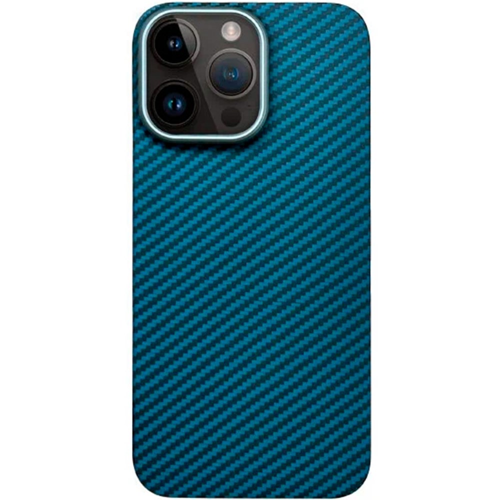 фото Чехол-накладка k-doo kevlar case для iphone 14 pro max карбоновый, черно-синий в полоску