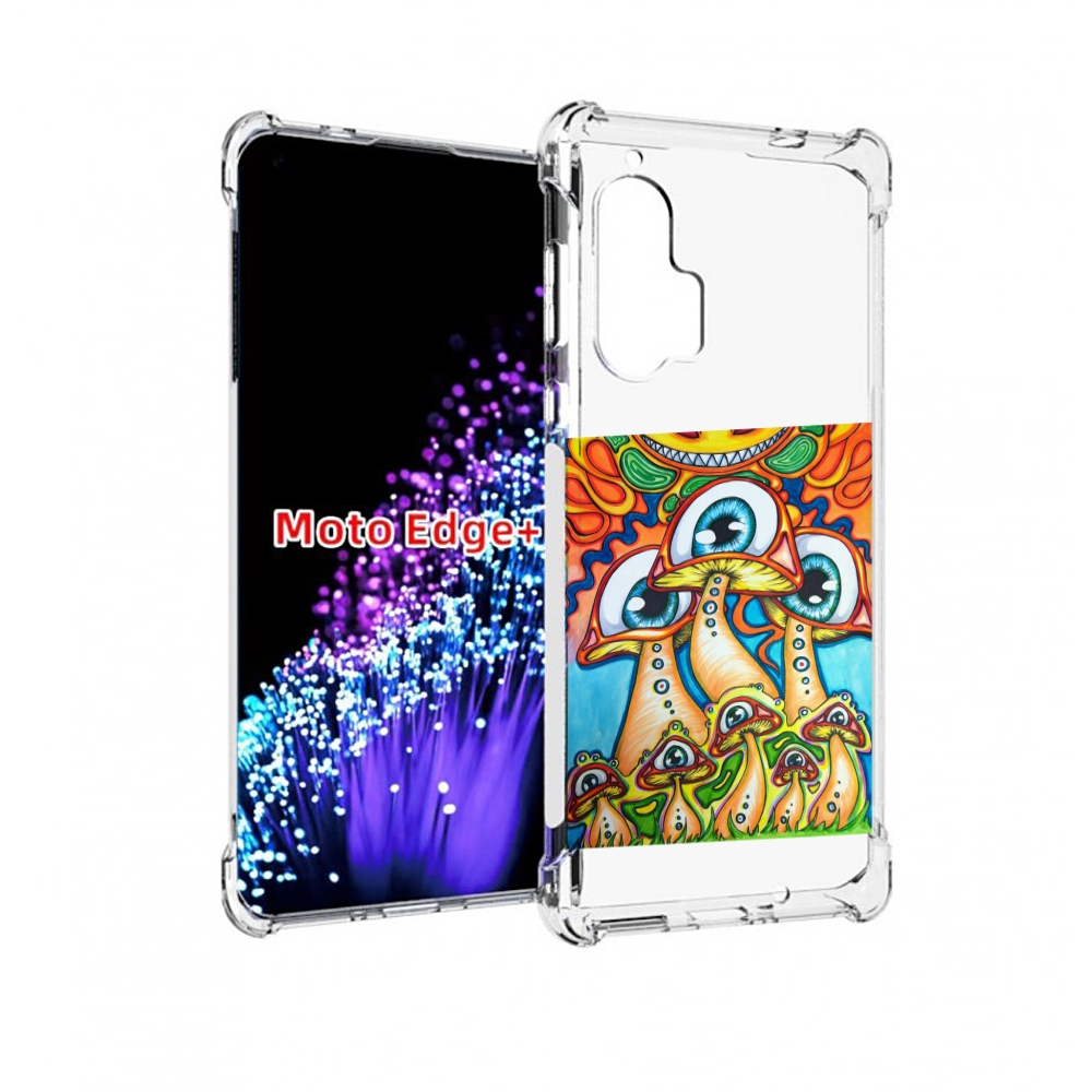

Чехол MyPads грибы с глазами для Motorola Edge+ Plus, Прозрачный, Tocco