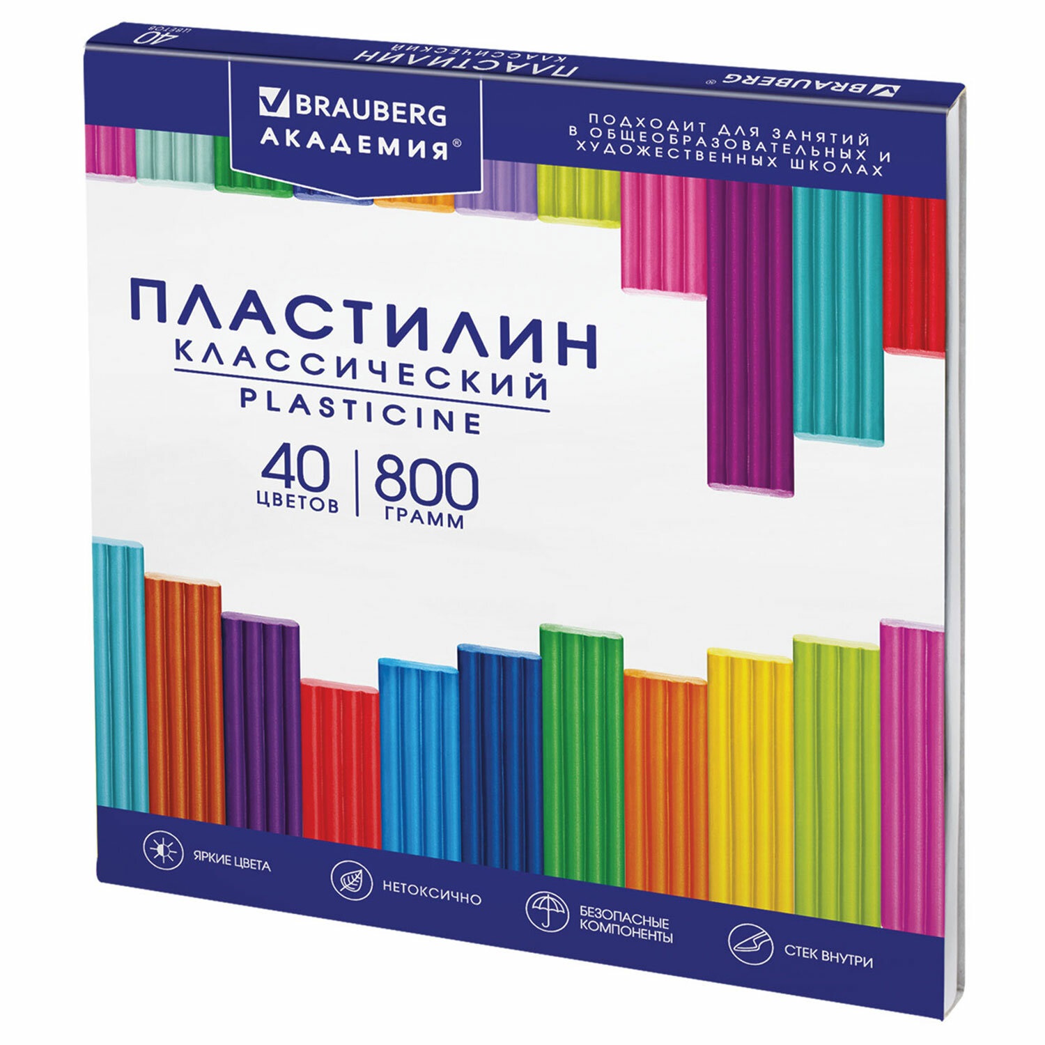 

Набор из 2 шт, Пластилин классический BRAUBERG "АКАДЕМИЯ КЛАССИЧЕСКАЯ", 40 цветов, 800 г,, Разноцветный