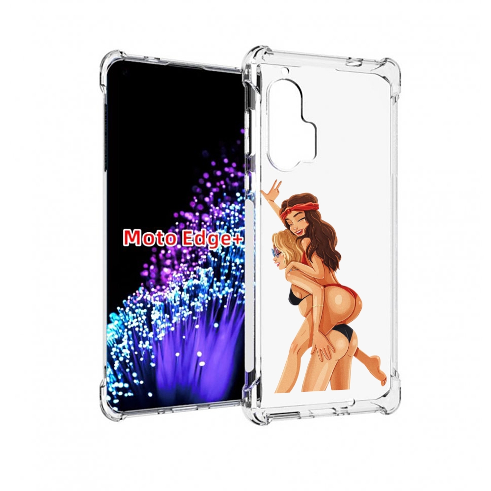 Чехол MyPads две-подружки-в-купальниках женский для Motorola Edge+ Plus