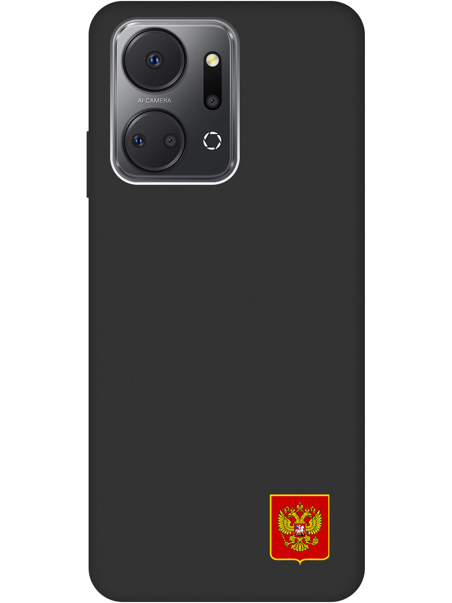 

Силиконовый чехол на Honor X7a с Гербом России, Soft Touch черный, 20000897